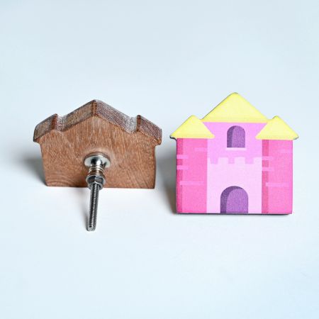 Handmade Acacia Wood Castle Kids Furniture Knob